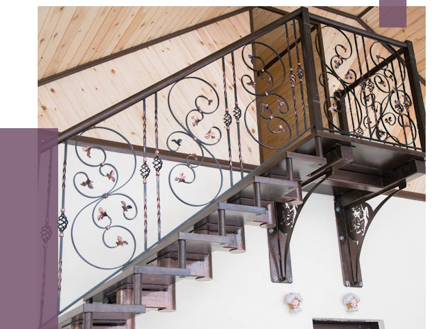 Кованые лестницы в Анжере-Судженске от 80005 руб. под ключ