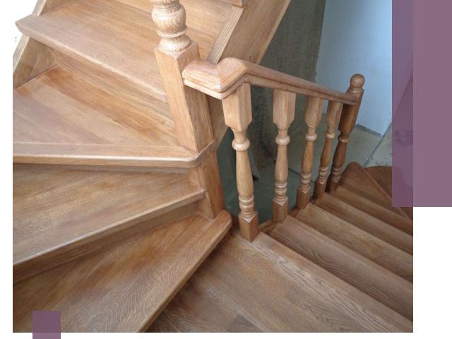 Дубовые лестницы под ключ в Анжере-Судженске: изготовление и монтаж