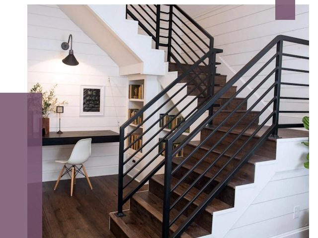 Перила для лестницы в доме в Анжере-Судженске от 7436 руб. — ПРОЛЁТ-Нжр