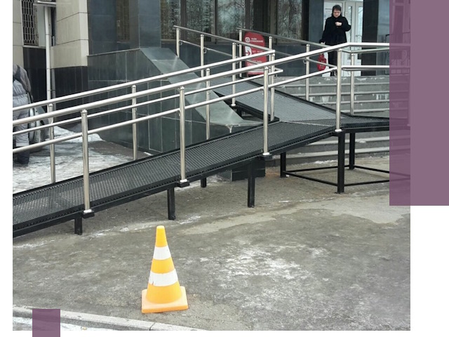 Стационарные пандусы под ключ в Анжере-Судженске — изготовление и монтаж