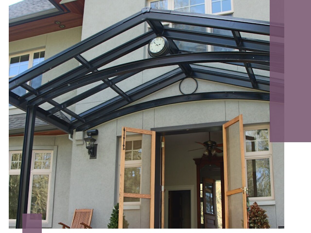 Изготовление и монтаж навесов и козырьков в Анжере-Судженске