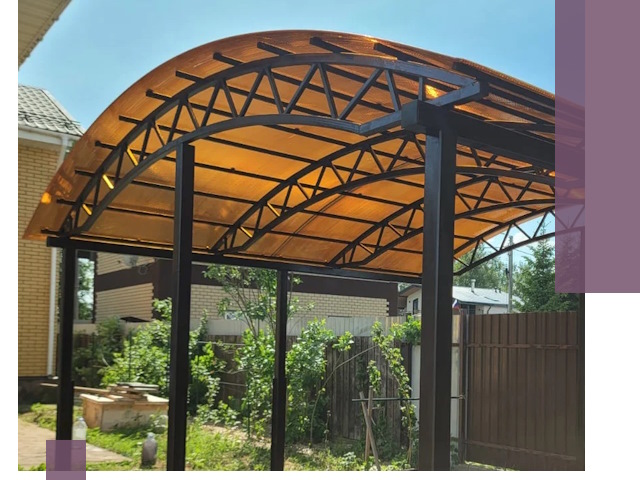 Изготовление навесов под ключ в Анжере-Судженске из качественных материалов