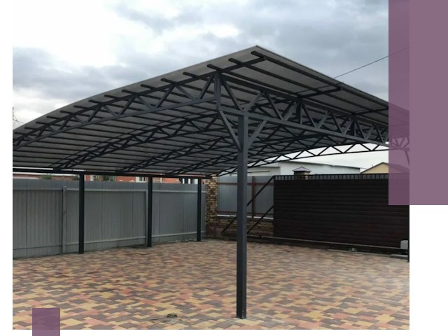 Недорогие навесы под ключ в Анжере-Судженске — изготовление и монтаж