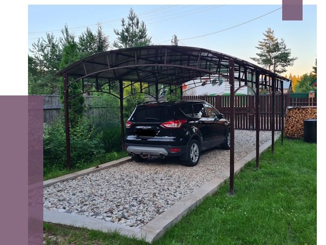 Навесы для автомобиля в Анжере-Судженске от 13180 руб.  | ПРОЛЁТ-Нжр