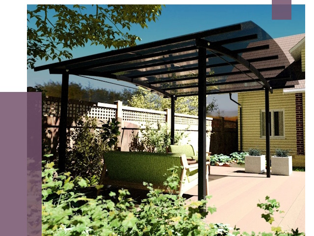 Навесы для террасы в Анжере-Судженске от 13078 руб. под ключ | ПРОЛЁТ-Нжр