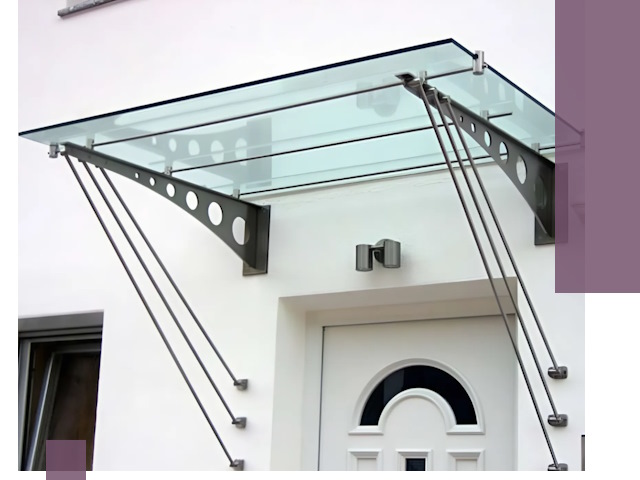 Козырьки над входом под ключ в Анжере-Судженске — изготовление и монтаж