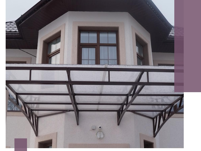 Козырьки из поликарбоната под ключ в Анжере-Судженске