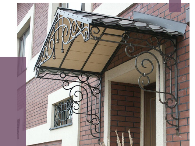 Двускатные козырьки в Анжере-Судженске под ключ от 12821 руб.