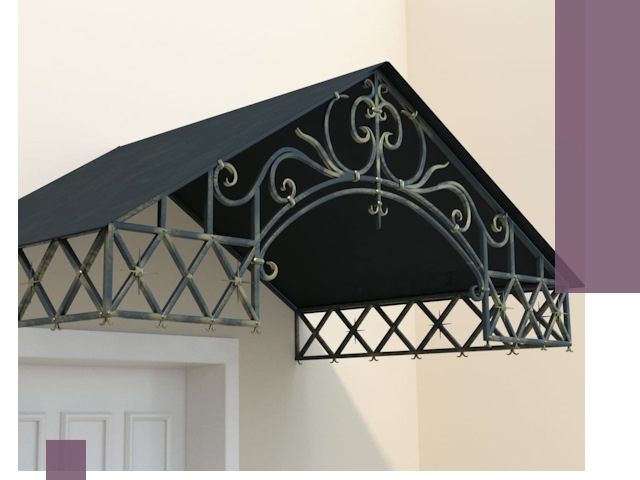 Двускатные металлические козырьки под ключ в Анжере-Судженске